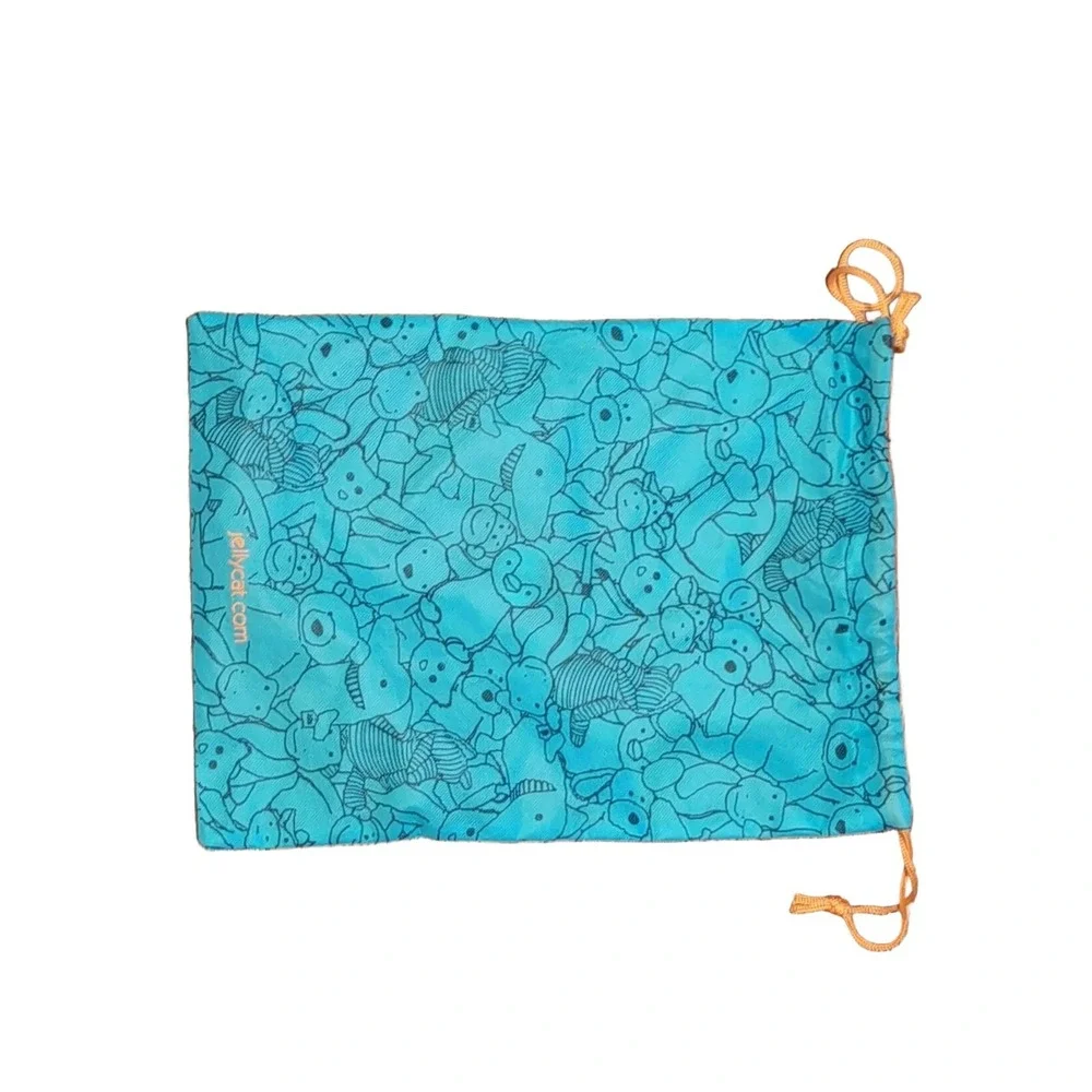 Jellycat Drawstring Bag Dust Bag Turquoise Black Orange 15.5x11.5in Polyester